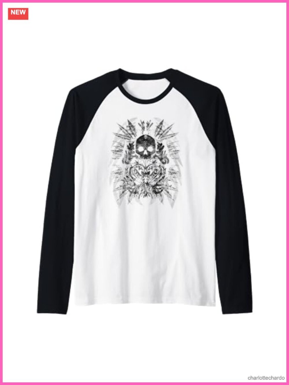 Y2K Fairy Grunge Skeleton Raglan Baseball Tee Alt Grunge